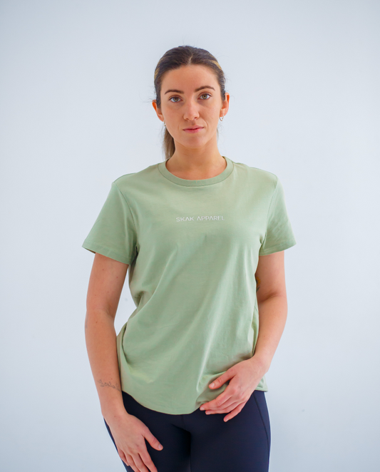 Elevate your casual look with our fashionable Ladies Classic Tee in Pistachio, perfect for everyday wear