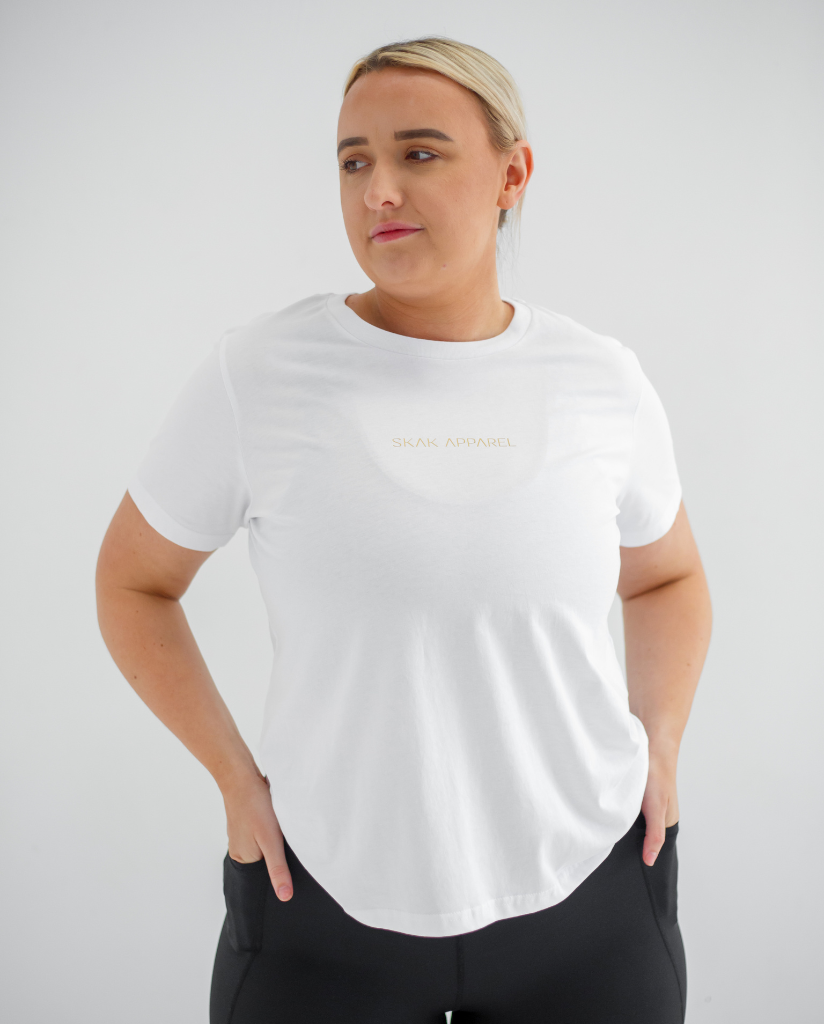 Elevate your casual look with our fashionable Ladies Classic Tee in White, perfect for everyday wear