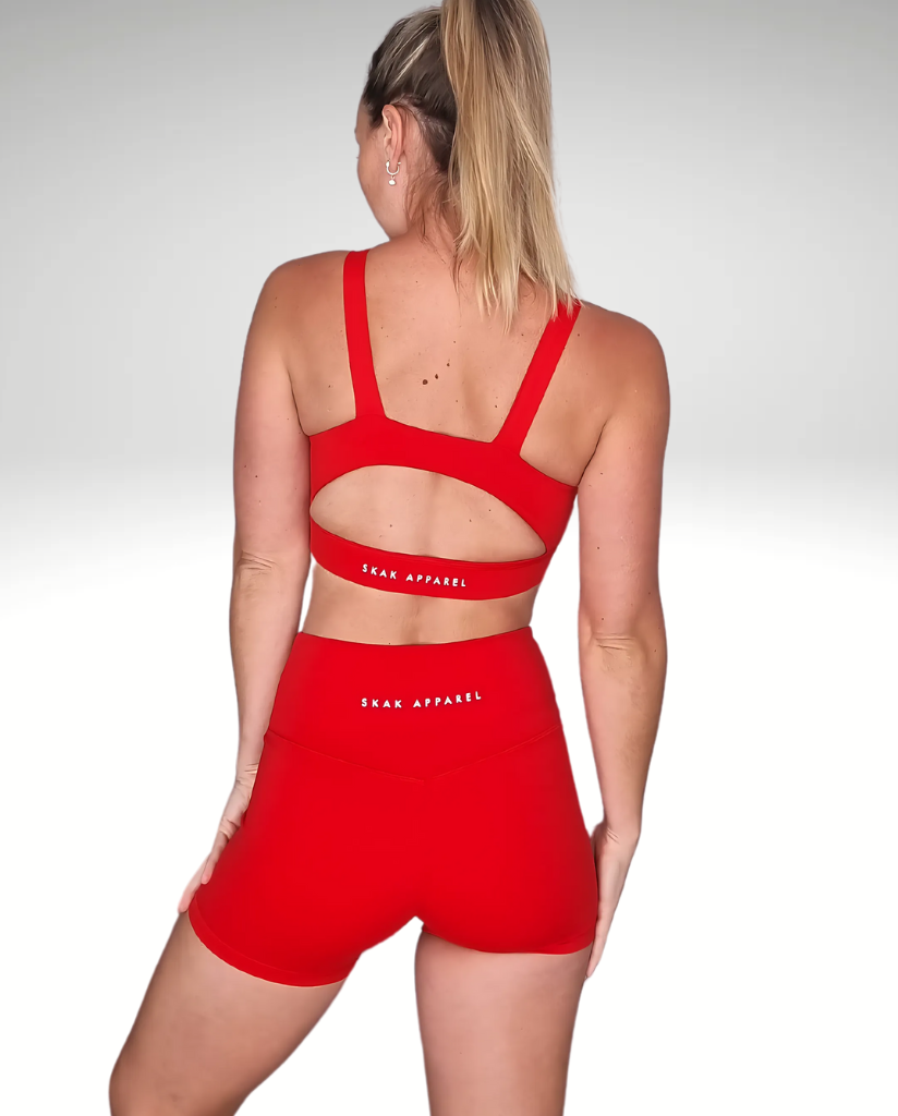 Luxe High Cut Crop Red