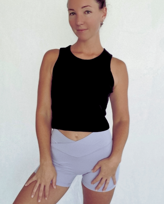 Ribbed Crop Tank Black