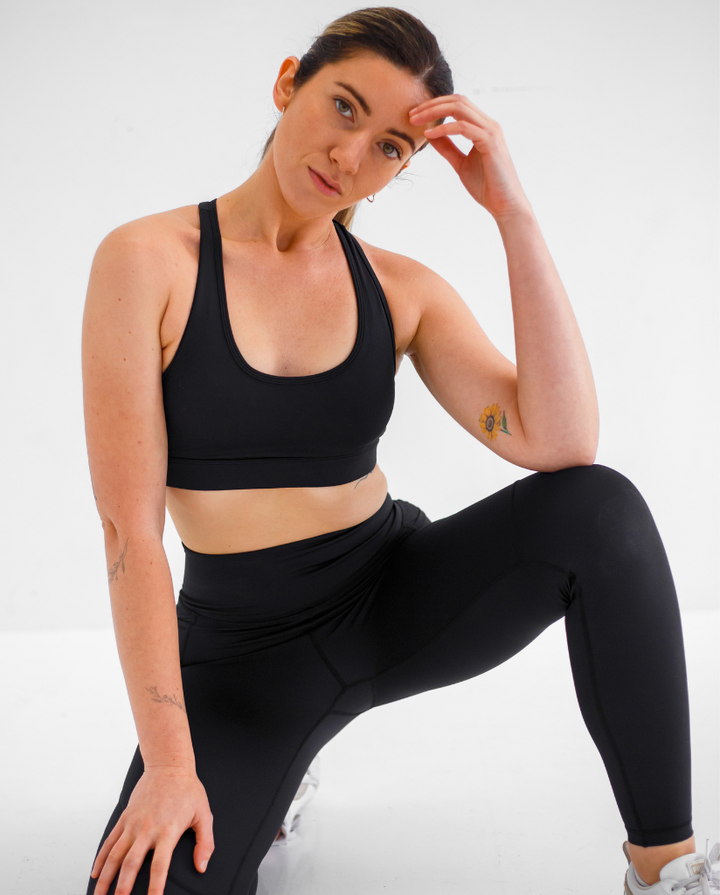 Embrace both style and functionality with our Classic Activewear Crop in Black, a must-have addition to your activewear collection